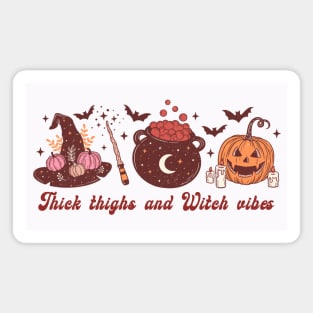 Retro Thick Thighs and Witch Vibes Magnet